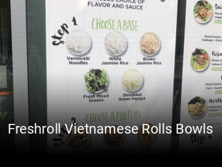Freshroll Vietnamese Rolls Bowls table reservation