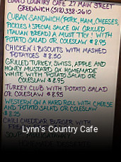 Lynn's Country Cafe reserve table